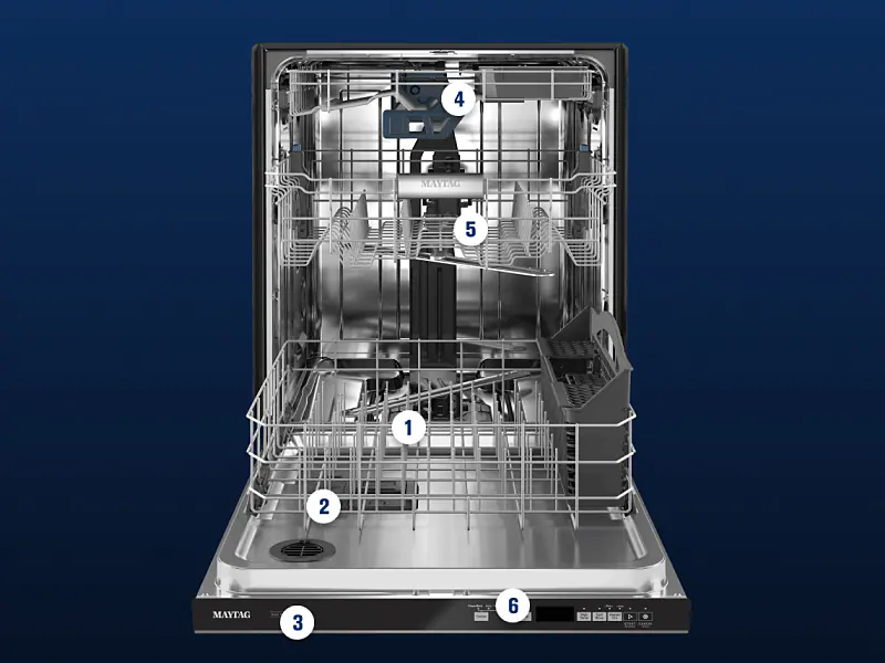 A close-up photo inside a dishwasher showing the plastic vent assembly on the inner door area