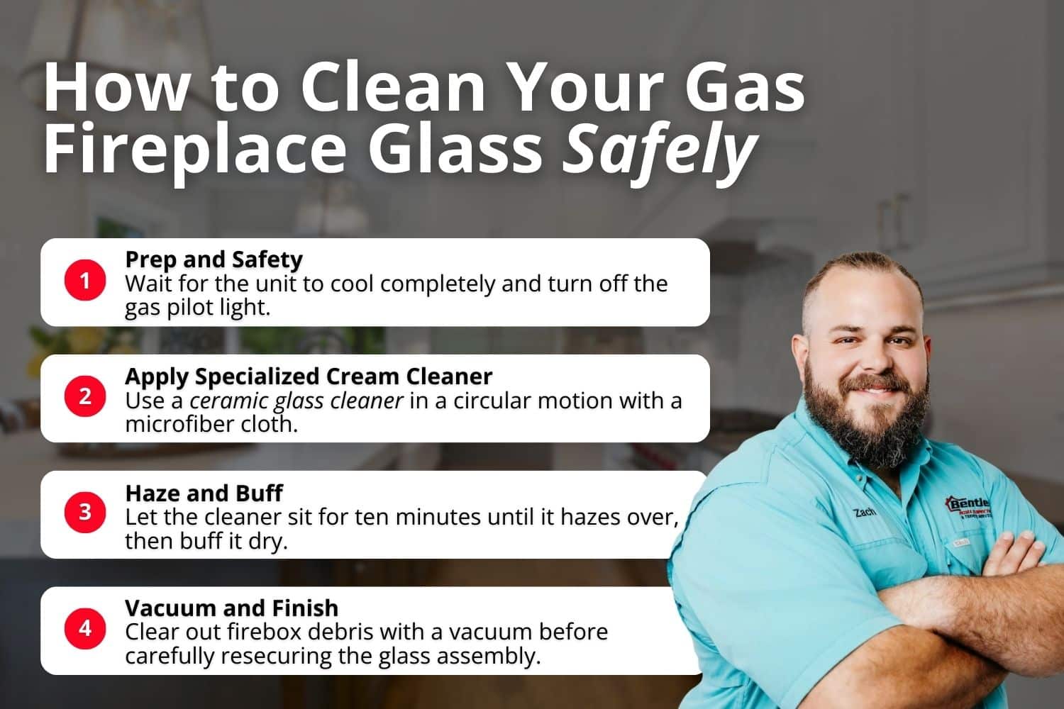 A homeowner kneeling in front of an open gas fireplace, using a flashlight to inspect the pilot assembly and burner area, realistic indoor photo