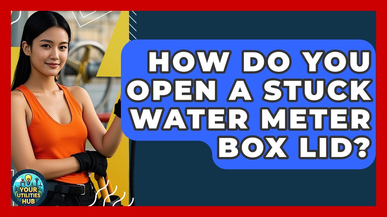 A homeowner opening a residential water meter box at the curb and shining a flashlight inside to view the meter and shutoff valve, realistic photo