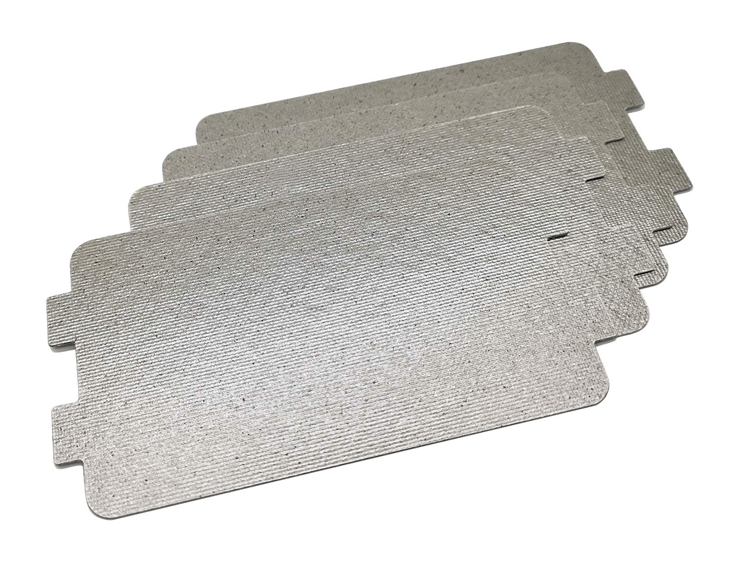 A microwave interior side wall showing a rectangular mica waveguide cover held in place by a small plastic fastener