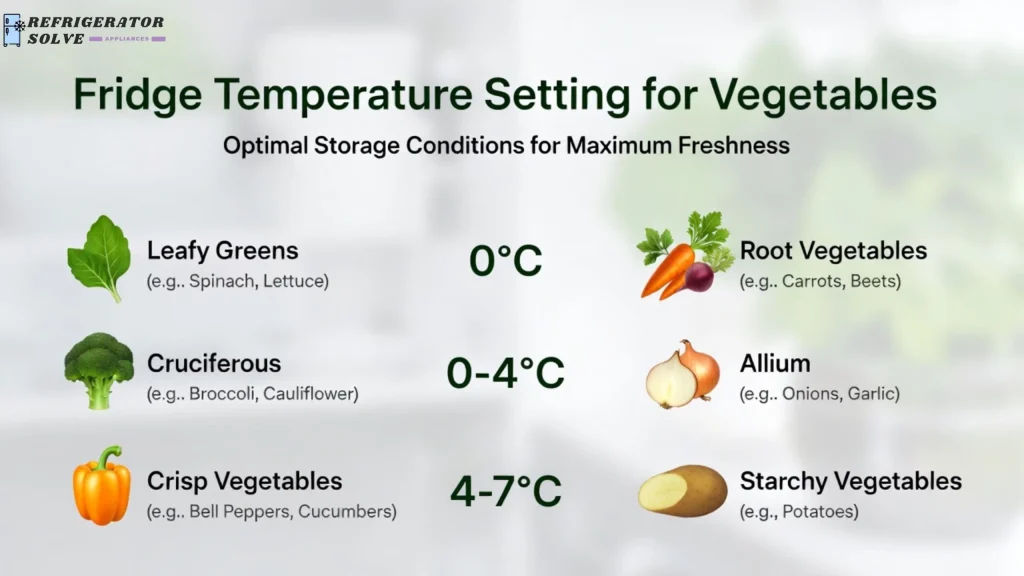 A real kitchen refrigerator with the fresh food section open, showing iced-over lettuce and frozen droplets on food containers near the back wall vents, natural indoor lighting