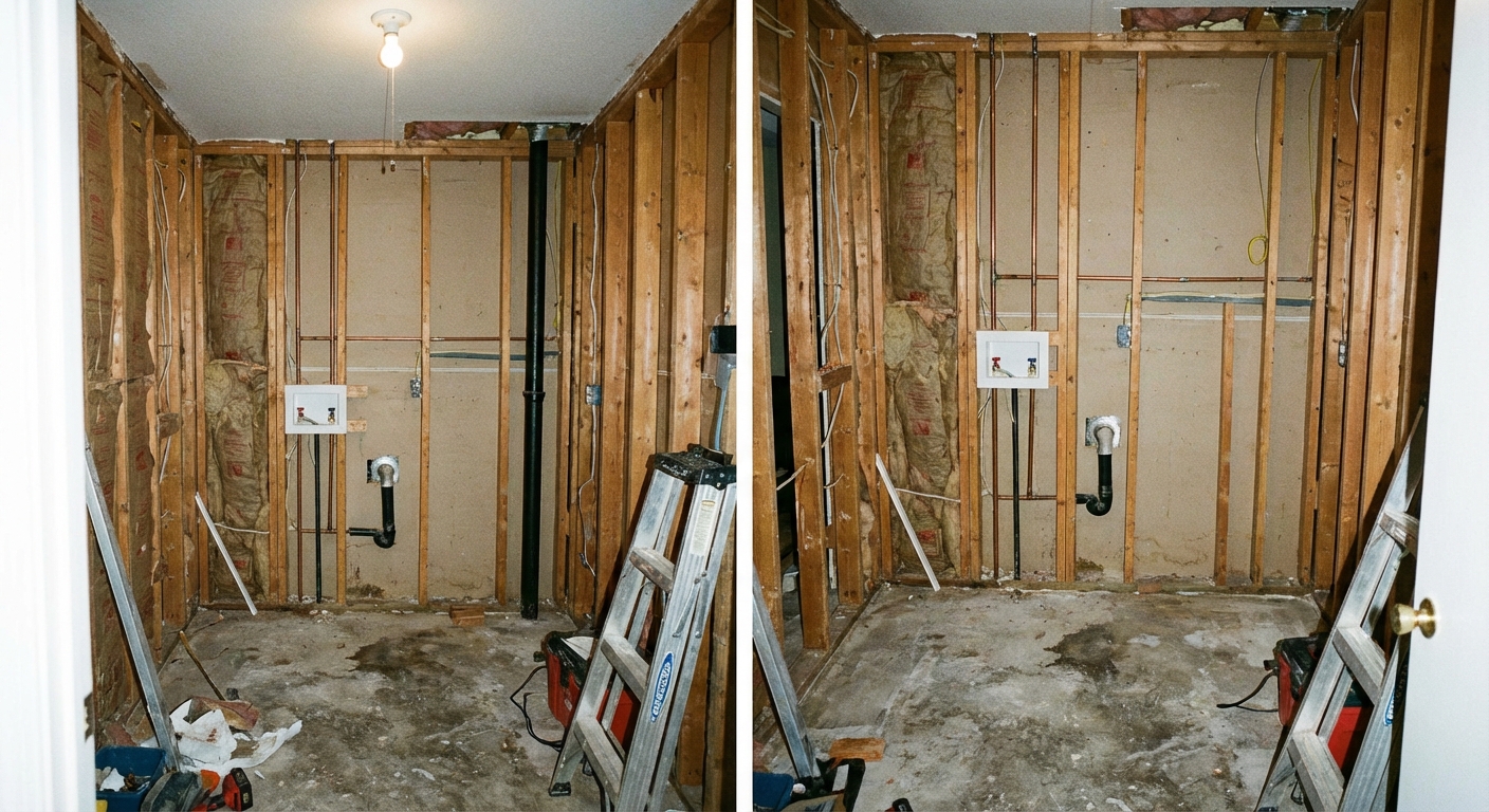 Unfinished Laundry Room Makeover